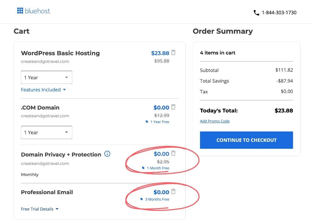 Bluehost extra hosting charges