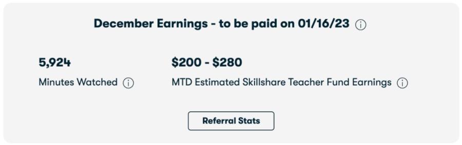 Skillshare earnings
