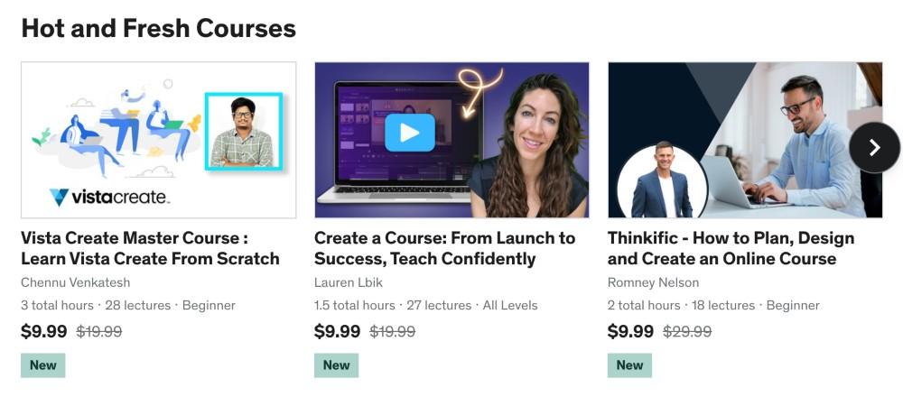 Udemy new course features